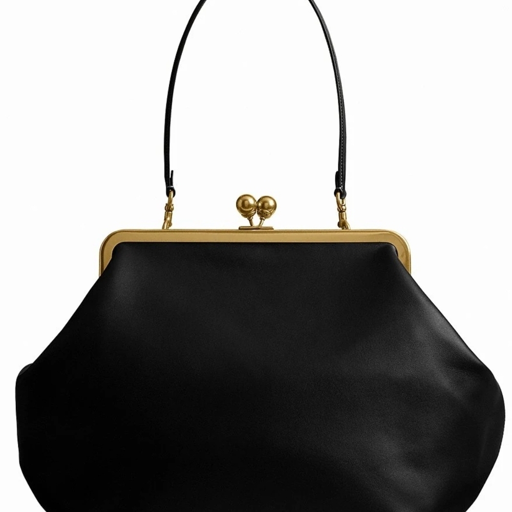 Coach Large Oversized Kisslock Frame Shoulder Clutch Bag
